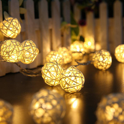 LED彩燈閃燈串燈泰國藤球浪漫燈婚房裝飾燈電池霓虹燈房間小彩