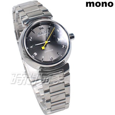 mono 時尚 傳奇 經典 碟形水晶錶面 女錶 防水手錶 日期視窗 不銹鋼 Z9295黑【時間玩家】