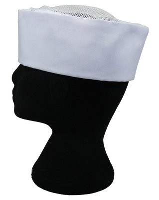 一鑫餐具【廚師船型帽 A304 白色 頭頂網帽 L號】黑布帽廚師帽紙帽衛生帽日本帽海盜帽日式帽藤蔓頭巾船形帽布帽