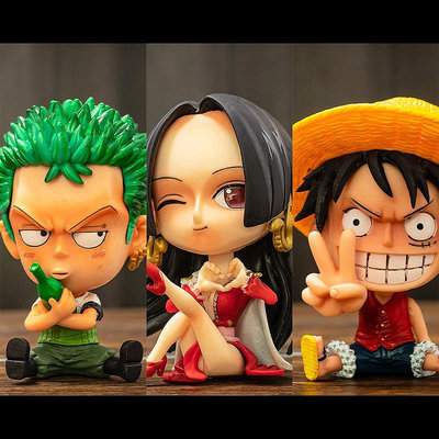 1件套 海賊王 One Piece 草帽路飛索隆山治娜美女帝艾斯布魯克Q版娃娃蛋糕裝飾公仔人偶模型玩具禮物