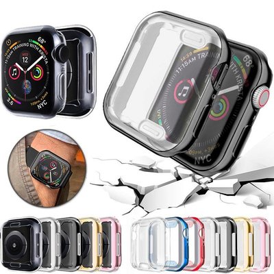 森尼3C-於Apple Watch 6 SE 蘋果手表保護殼 iwatch 38/40/42/44mm 全覆蓋TUP透明軟殼-品質保證