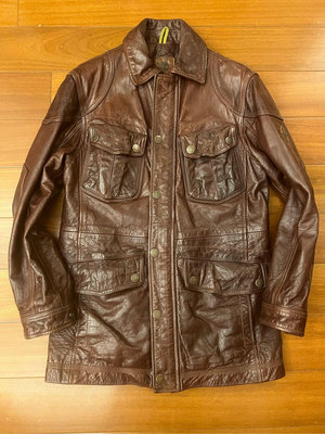Timberland 皮衣 騎士 軍裝 夾克 M65 厚牛皮 棕色 S號