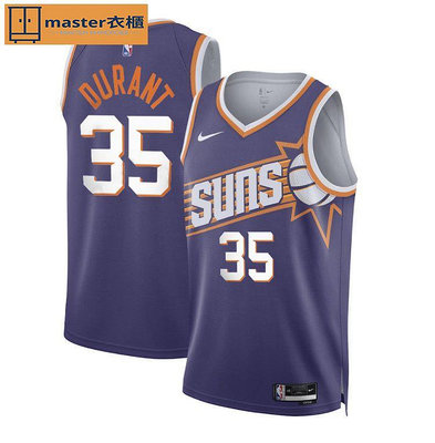 NIKE耐克NBA太陽隊35號杜蘭特1號布克3號比爾球衣籃球服運動套裝~master衣櫃