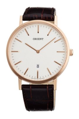 [時間達人]ORIENT 東方錶 SLIM系列 極簡風格石英錶 皮帶款 玫瑰金 FGW05002W 保證公司貨