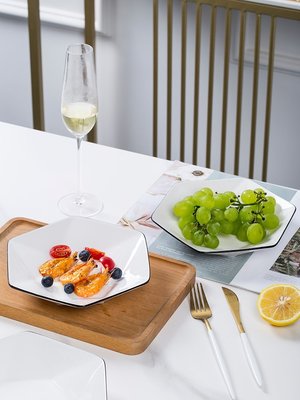 盤子6個裝磚石盤 北歐家用創意個性菜盤子餐盤水果盤陶瓷餐具組合~特價~特賣