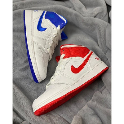 Air Jordan 1 Mid （GS）“85” 白紅藍 鴛鴦 運動鞋 休閒鞋 板鞋 男女 DH0200-100