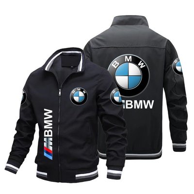BMW  春秋新款中年寶馬工作服休閑寬松大碼運動外套時尚男款車標夾克