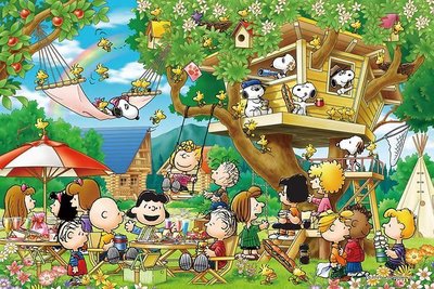 11-558 1000片日本正版拼圖 SNOOPY 史努比 露營 樹屋 聚會 野餐