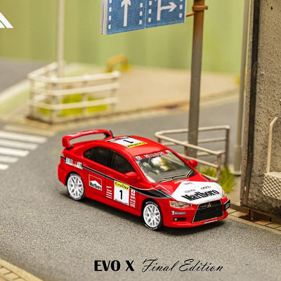 新品HKM 1/64合金汽車模型玩具擺件三菱EVOX Lancer涂裝