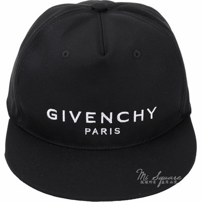 現貨熱銷-GIVENCHY PARIS 品牌字母刺繡帆布棒球帽(黑色)1930054-01