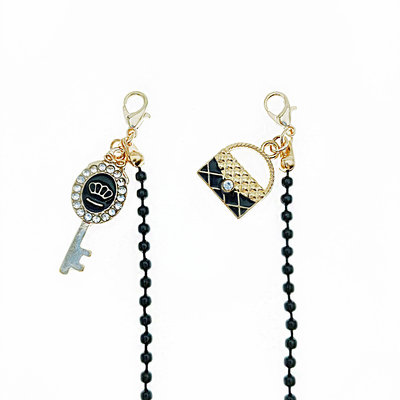 韓國 水鑽 鑰匙 包包 黑鍊 口罩鍊