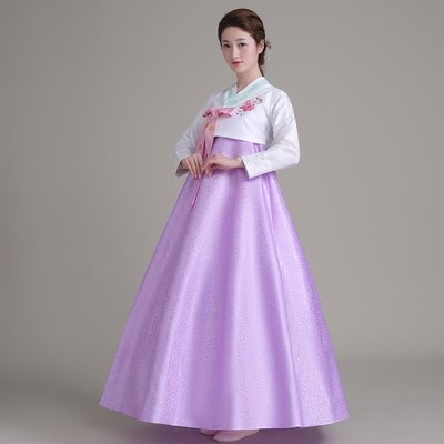 高雄艾蜜莉戲劇服裝表演服*韓服-傳統朝鲜宮廷韓服-白衣紫裙*購買價$1200元/出租價$400元