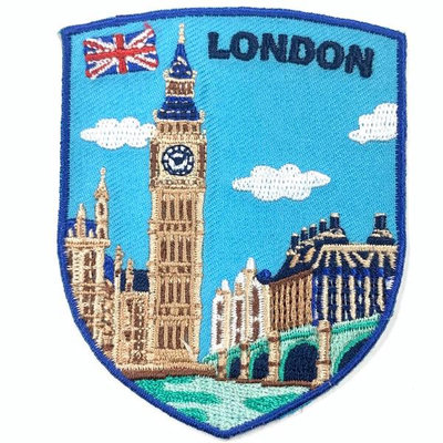 【A-ONE】英國倫敦 大笨鐘 LONDON地標刺繡徽章 胸章 立體繡貼 裝飾貼 繡片貼 燙布貼紙NO.384