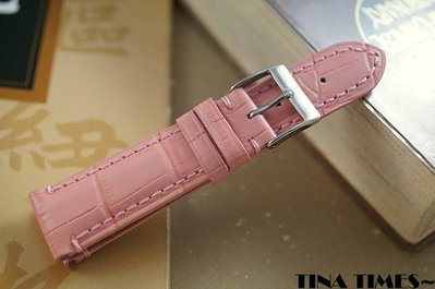 TINA TIMES~高雅唯一訂妝_GISELLE鱷魚紋小牛皮錶帶 專為女性所設計的長度 短身錶帶  20mm