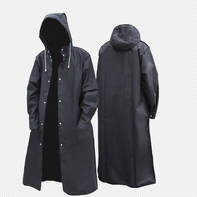 現貨熱銷-雨衣黑色長款全身外套便攜式上衣防水雨披男士大碼加大加厚風衣款~特價