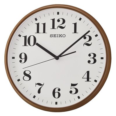 SEIKO CLOCK 精工仿木紋膠殼藝術阿拉伯數字滑動式指針靜音掛鐘 型號：QXA697B【神梭鐘錶】