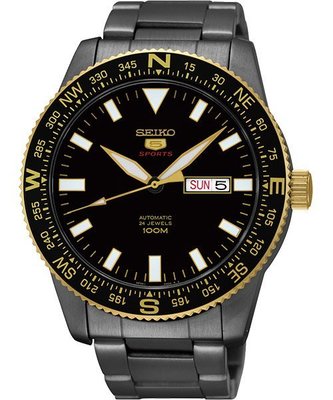 SEIKO 精工5號盾牌24石機械腕錶(SRP670J1)-鍍黑/44mm 4R36-04B0SD