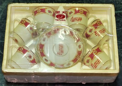 早期 大同磁器 咖啡杯盤組。71年。全新沒盒蓋