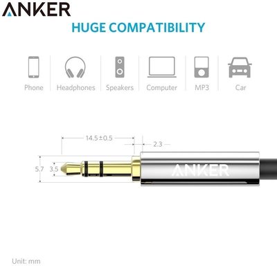 又敗家Anker長1.2米Premium耳機延長線3.5mm耳機音源線AUX-IN音訊線Apple iPod iPad iPhone 7 6 5 air pro