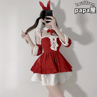 耶誕女裝cosplay性感兔女郎兔子裝制服耶誕派對舞臺裝演出服cos