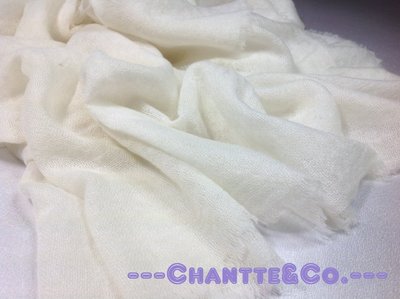 天然無染色-蓬鬆高質感極氣質象牙白色微厚織100% Cashmere圍巾披肩喀什米爾pashmina/shahmina