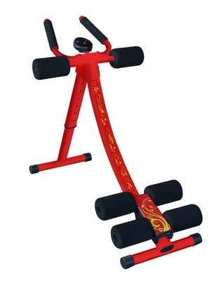 拉麗神天天拉 五分鐘健腹器 健身機 +贈伸展拉力繩-台灣製全方位腰腹運動健美機 滑軌加寬豪華紅彩繪金紋款健身器提臀健腹機