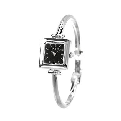 GUCCI YA019517 古馳 手錶 25.6×19.6mm 黑色面盤 不鏽鋼錶帶 手環錶 女錶