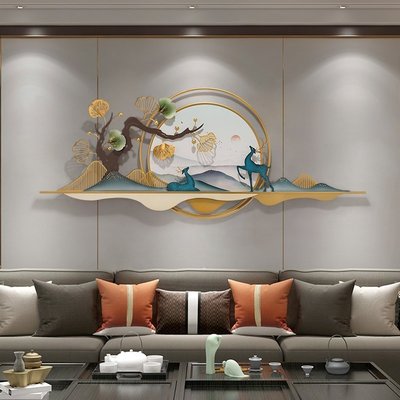 新中式客廳沙發背景墻電視墻現代裝飾畫輕奢簡約餐廳臥室墻面掛畫踉踉蹌蹌促銷