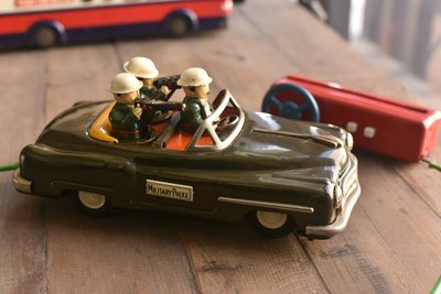 1950's / 1960's Military Police Car. 稀有日本製早期原版鐵皮玩具-軍用警車