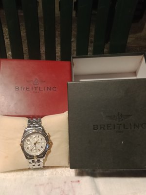 真品 百年靈Breitling 25石7750自動機芯 機械計時18k&amp;鋼手錶
