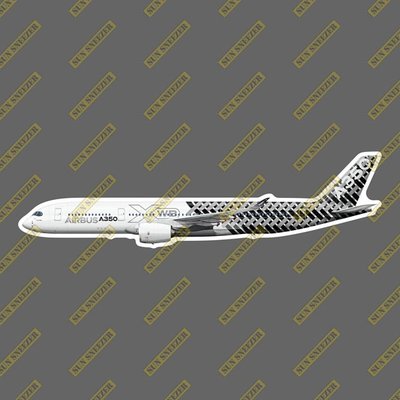 碳纖維 A350 空中巴士  擬真民航機貼紙 尺寸165mm