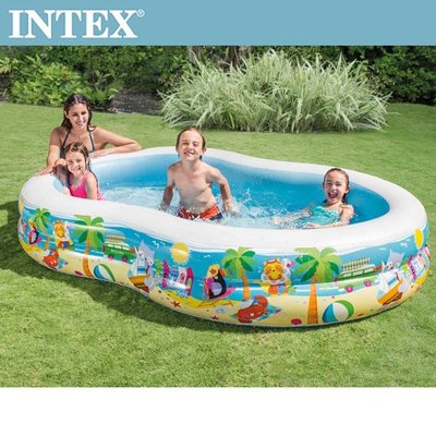 【INTEX】8字型戲水游泳池 262x160x46cm(640L)適用3歲+(56490) 15120320