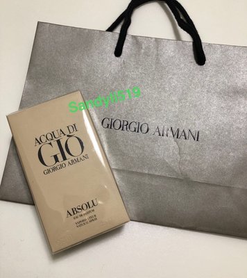 Giorgio Armani 🔥亞曼尼 寄情水ABSOLU男性淡香精 75ml 包裝如圖 附提袋 2023-01