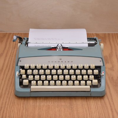 CORONA復古打字機藍綠色日本產1980年代正常使用古董收~特價#促銷 #現貨