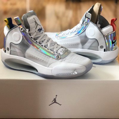 【正品】Air Jordan 34 White Iridescent PF 白鐳射 籃球 BQ3381-101潮鞋