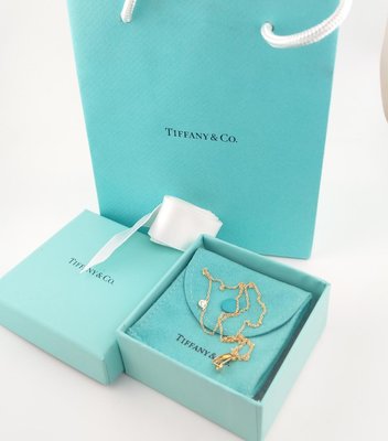 (可線上無息分期刷卡)Tiffany&amp;Co 單顆美鑽12分項鍊 18k黃金 鍊長40cm