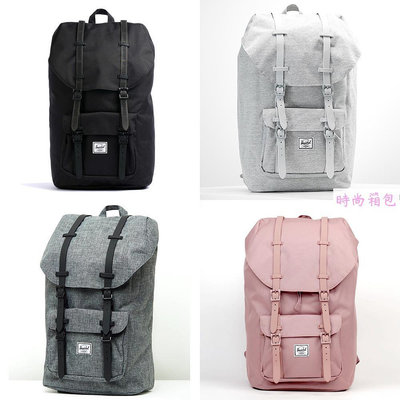 Herschel Little America 大型 黑色 磁扣 橡膠帶 筆電夾層 大容量 帆布 背包 後背包 現貨-時尚箱包