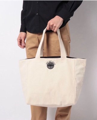 【MOMO全球購】agnes b 雙面都能用，雙面購物袋，帆布包包，單肩包 ab 小b包包