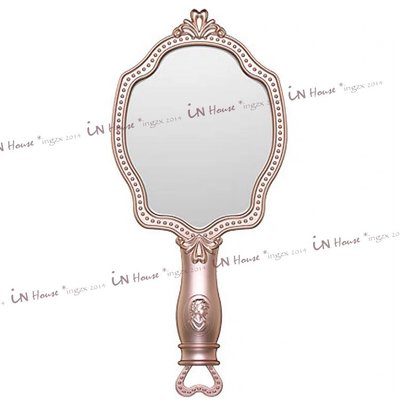 IN House* 法式 復古  典雅 浮雕 便攜 手拿鏡 化妝鏡 鏡子 隨身鏡 (現貨)