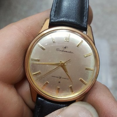 典藏 30石 金陀螺 SEIKO 包金極品 機械錶 漂亮 已保養 錶徑3.6
