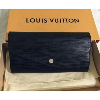 【S.K】 LV LOUIS VUITTON M60582 SARAH Epi 水波紋 黑色 長夾