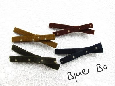 ~*BlueBo*~韓國進口 基本款 點點蝴蝶結長壓夾 邊夾/髮飾/瀏海夾/髮夾
