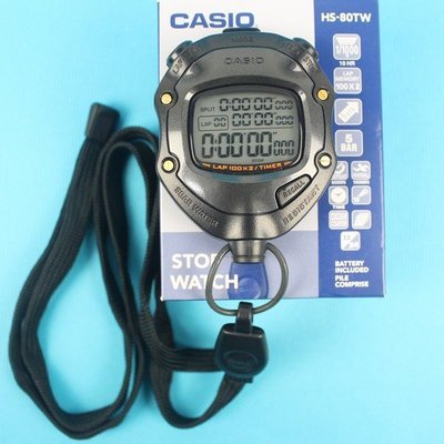 CASIO 足球專用碼錶 HS-80TW (2組100筆記憶)/一個入{定1800} 卡西歐碼錶 碼表 可