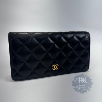 CHANEL 香奈兒 19開 黑金 羊皮 對折 長夾 皮夾 長皮夾 小皮件 零錢包 時尚精品配件