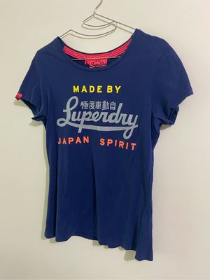 極度乾燥 Superdry T-shirt 短袖 T恤 上衣 Logo L號 亮片 偏藍色 紫色 女版