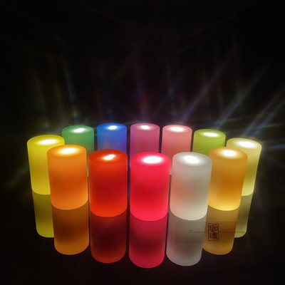 珈瑪-14小時LED蠟燭燈-中型*1粒(無附USB充電電源線)12色可選 LED純蠟蠟燭防水電子蠟燭燈 供佛燈充電式蠟燭