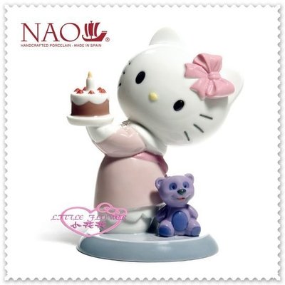 ♥小花花日本精品♥Hello Kitty 日本限定NAO泰迪熊生日蛋糕祝賀人型燒陶瓷擺飾67853502