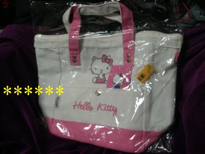 挖寶迎好年~(粉)Sanrio三麗鷗Hello Kitty帆布保溫保冷袋~36x25x14(cm)~內鋁膜