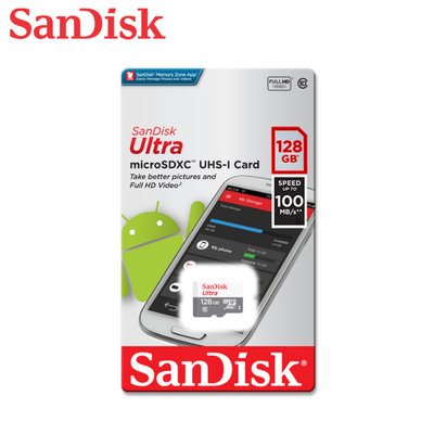 升級版 SanDisk【128GB】microSD C10記憶卡 台灣7年保固公司貨(SD-SQUNR-G3-128G)