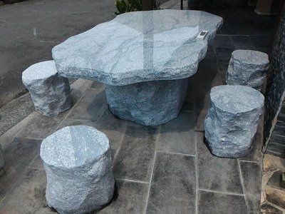 石桌椅組 - 星空自然型1+6(石椅 石桌 庭園休閒 戶外 桌椅 造景 雕刻 景觀 園藝 批發零售)